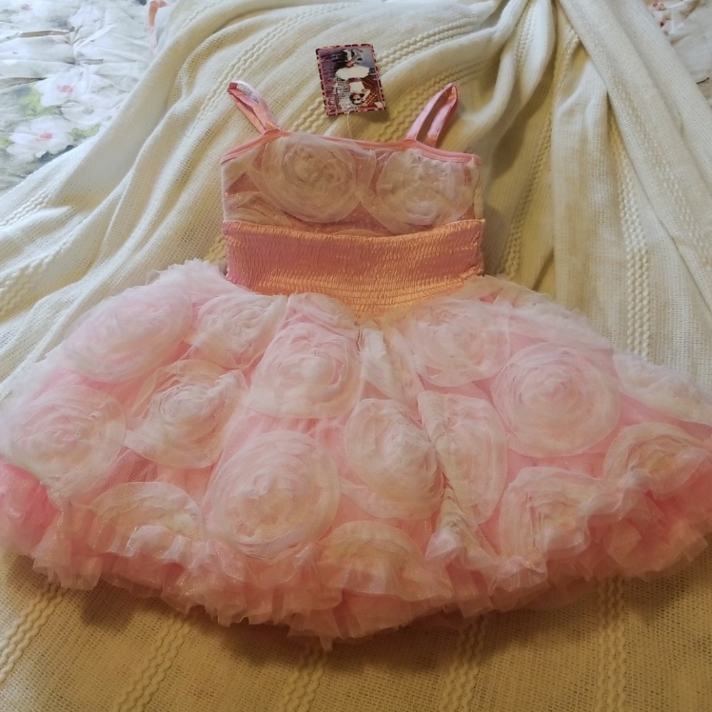 Ooh La La! Couture white and pink dress size 4T